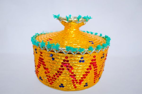 Handmade Traditional Bread/Roti Basket with Lid