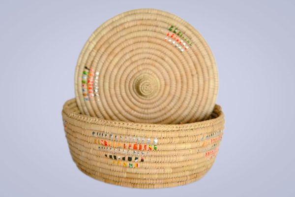 Handmade Traditional Bread/Roti Basket with Lid